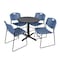 Cain Cain Round Table & Chair Set, Wood, Metal, Polypropylene Top, Grey TB30RNDGY44BE - alternate 1